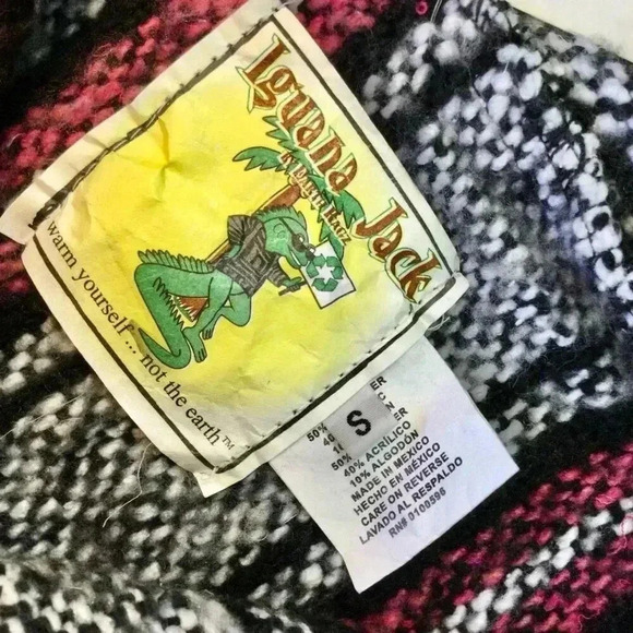NWT Vintage Iguana Jack Womens Mens Multi-Color Baja Blanket Pullover Hoodie Sma - Picture 7 of 12